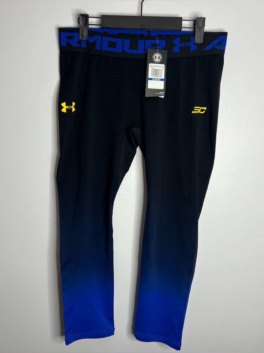 Under Armour SC30 Steph Curry 3/4 Compression Tights Mens XL Black Blue NWT